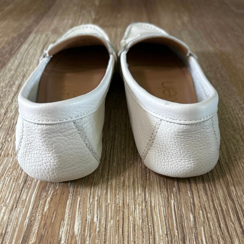 Calvin Klein Leta Cream Leather Loafers Flats Minimalist Preppy Quiet Luxury 8 - Picture 4 of 13